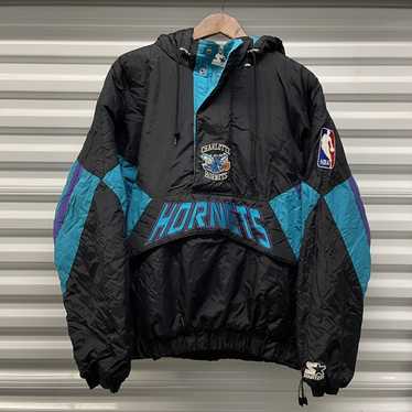 Rare Vintage 90s Starter Charlotte Hornets 1/2 Zipp Puffer