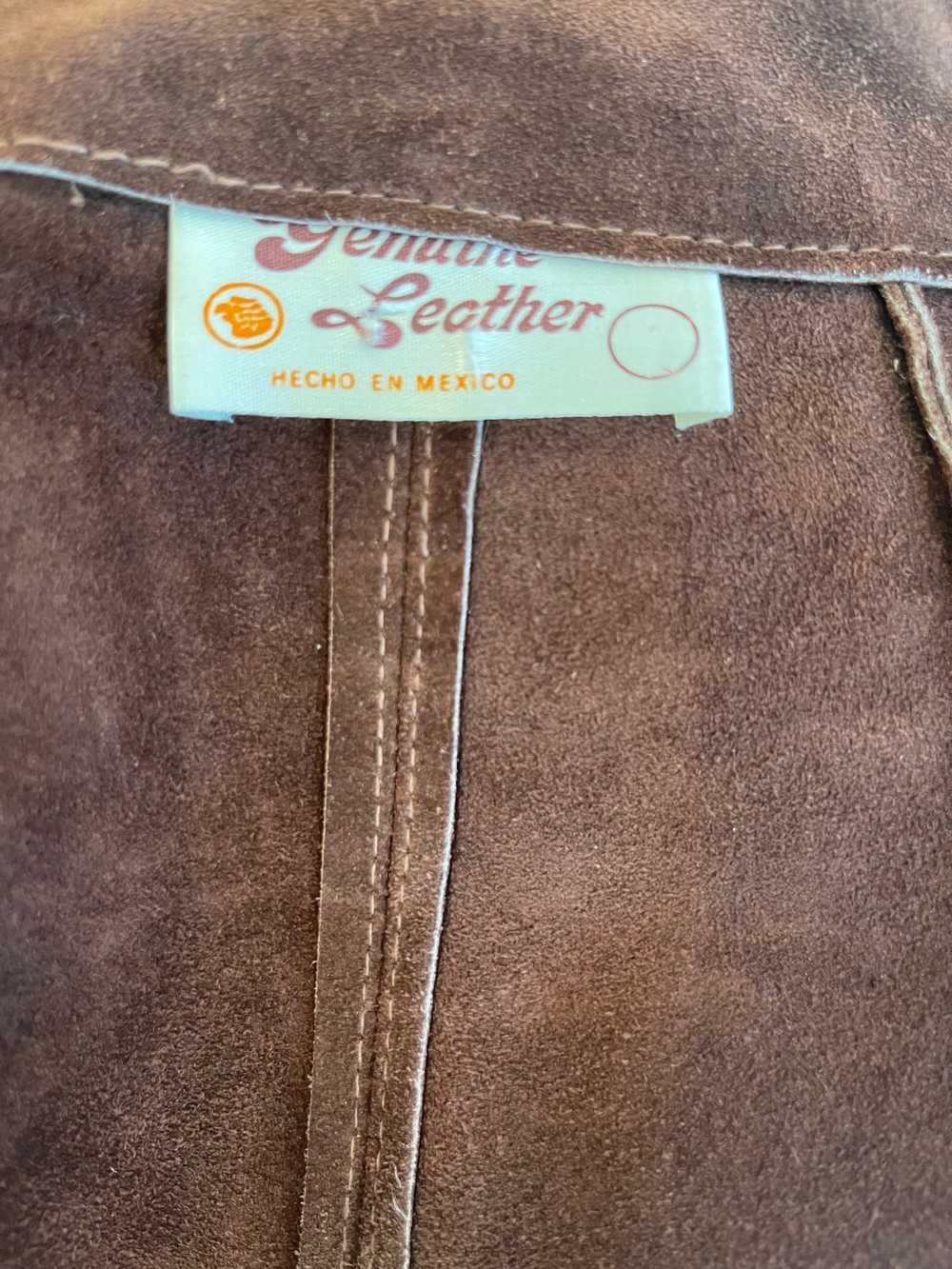 Vintage Genuine Leather Suede Poncho - image 8