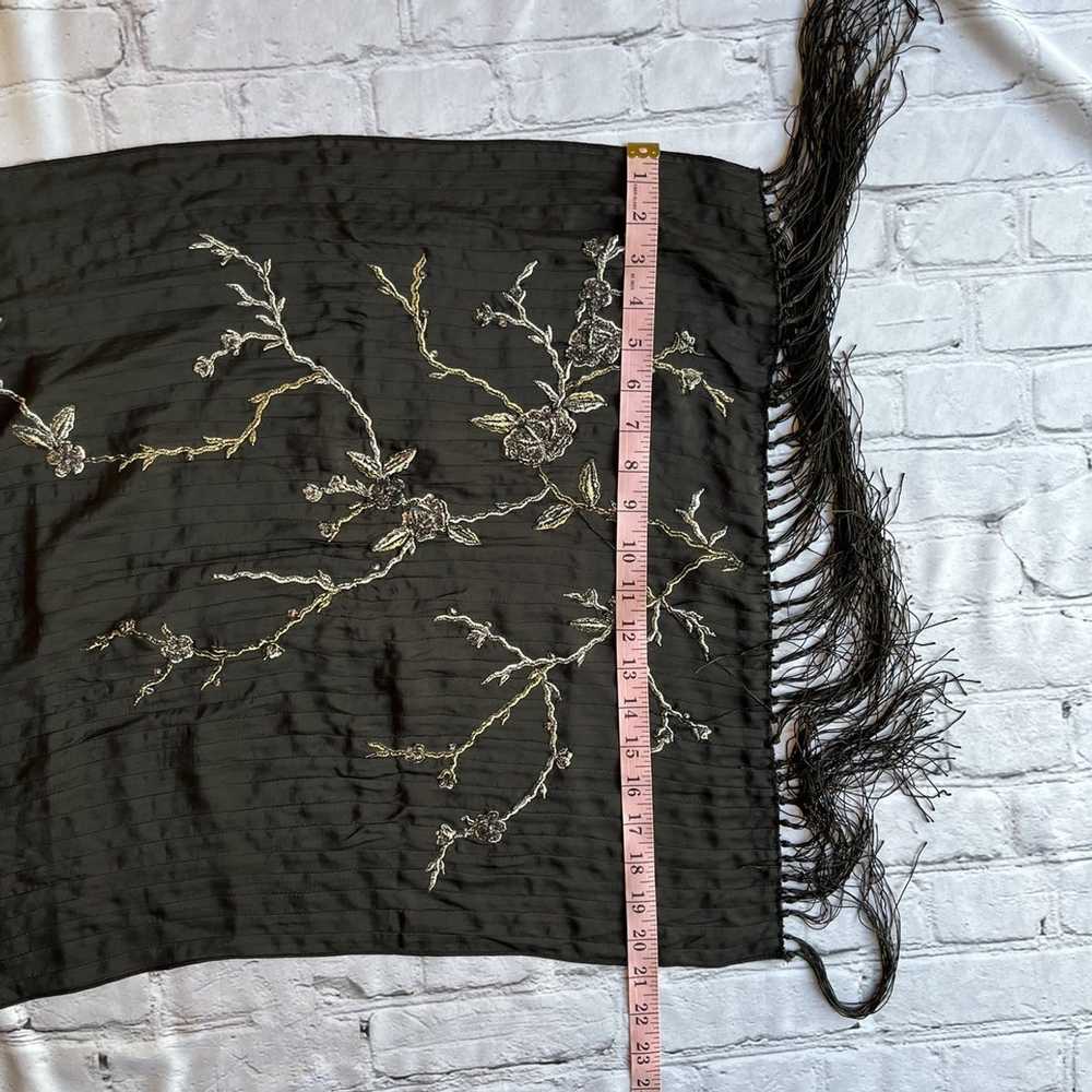 Vintage Vintage Oversized Embroidered Black Flora… - image 7