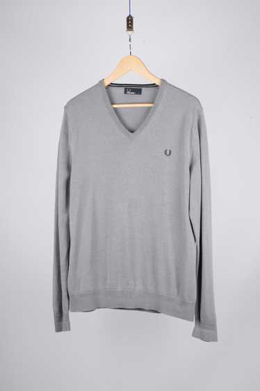 Fred Perry × Streetwear Fred Perry Grey V-Neck Cot
