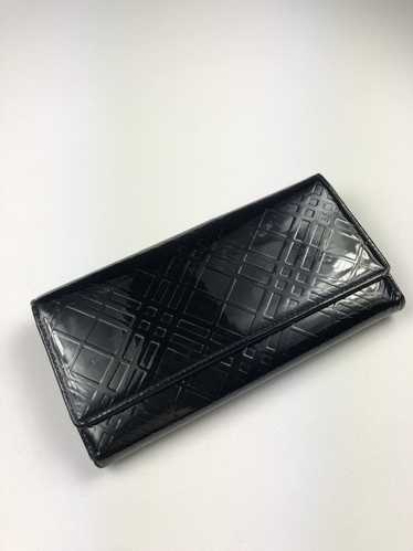 Burberry Burberry black check leather long wallet