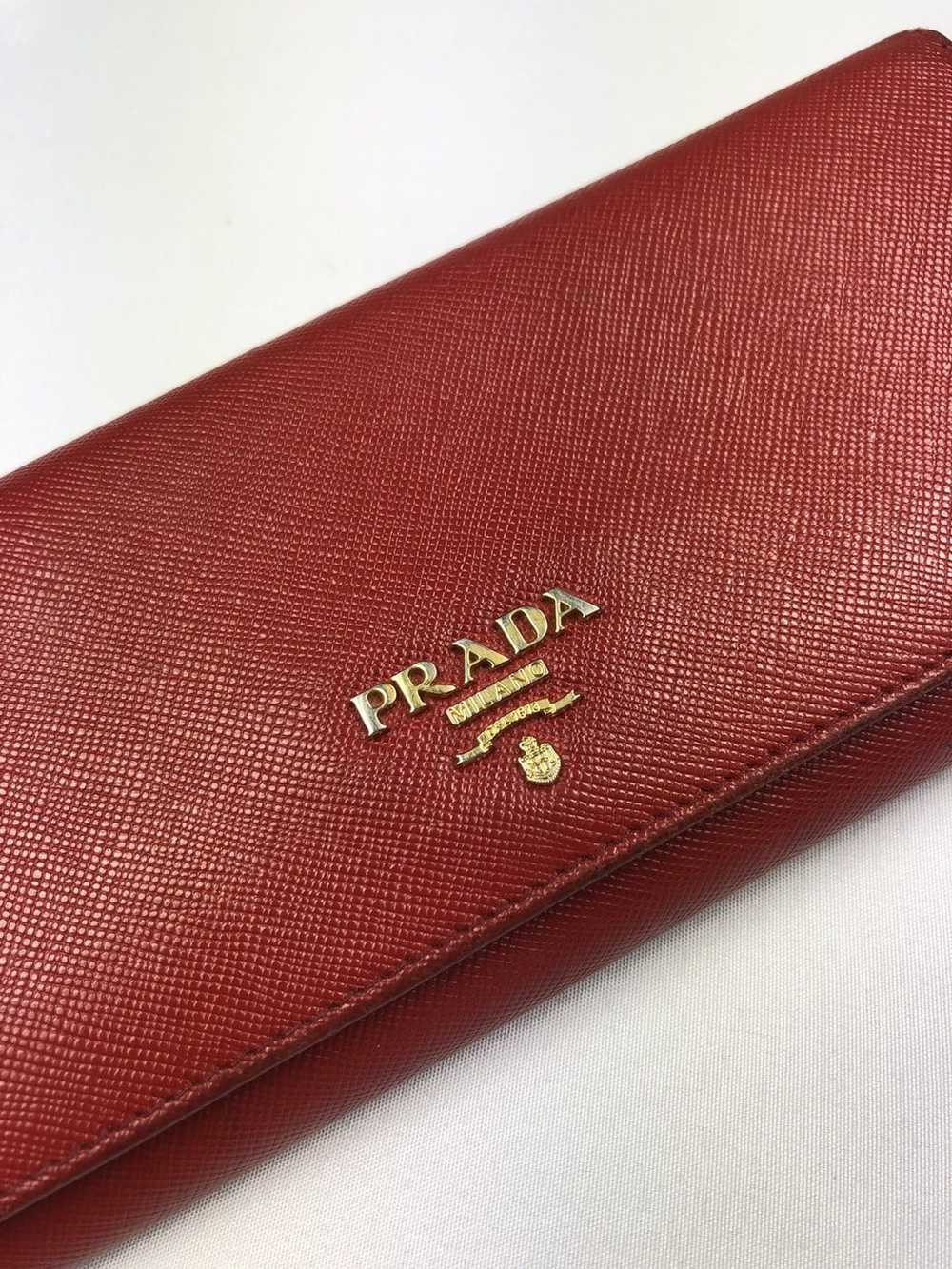 Prada Prada saffiano metal leather long wallet - image 2