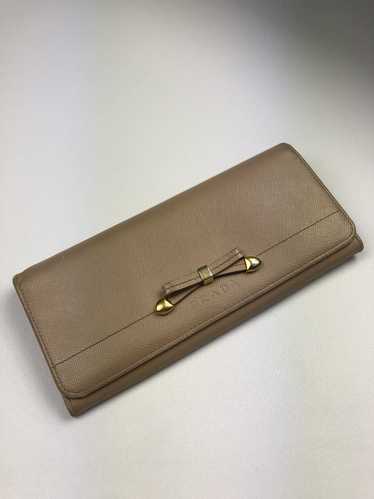 Prada Prada milano brown leather long wallet