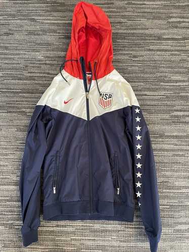 Nike Sportswear Windrunner Windbreaker Jacket Red Blue Nylon Soft Glanz  Large