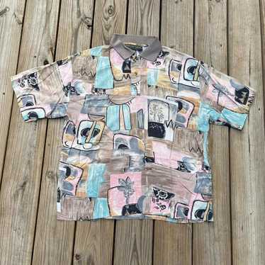 Streetwear × Vintage Vintage 90s Polo Abstract pa… - image 1