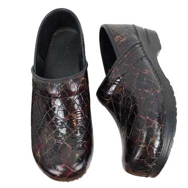 Other UK Sanita Croc Embossed Patent Leather Clogs
