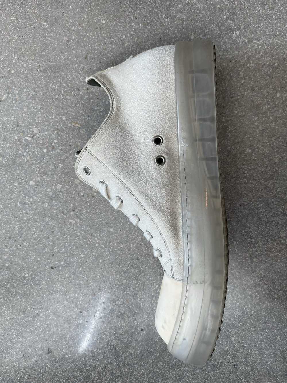 Rick Owens Rick Owens White Leather Low Sneakers - image 3