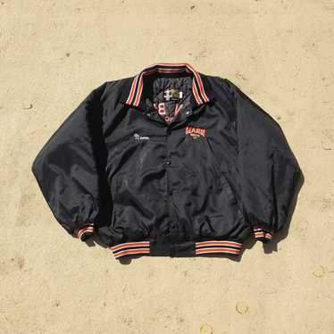 VINTAGE 70s 80s Football Varsity Jacket Size XL Dakota Illinois USA Satin  Maroon