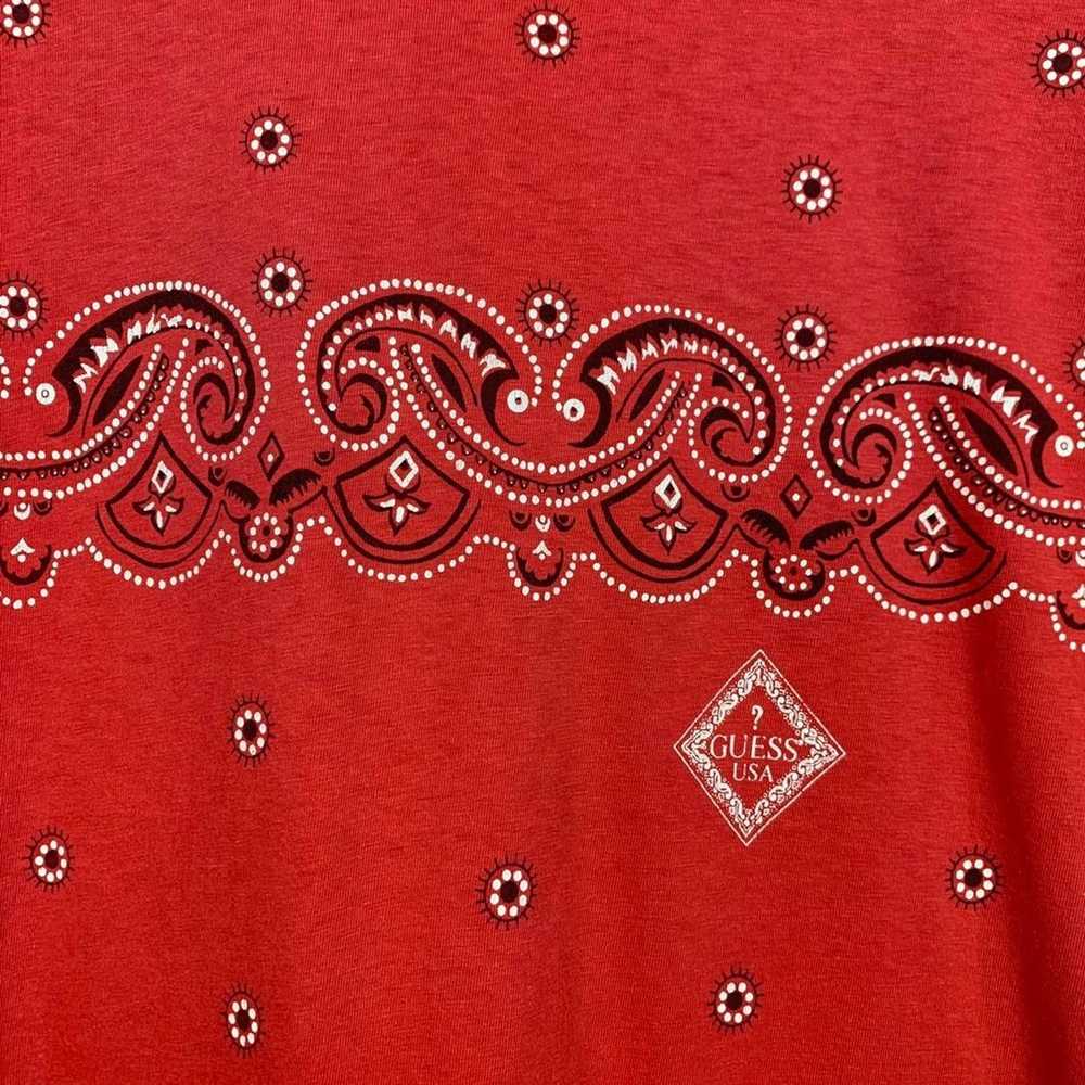 Guess 90s Guess brand red bandanna shirt - Medium - image 2