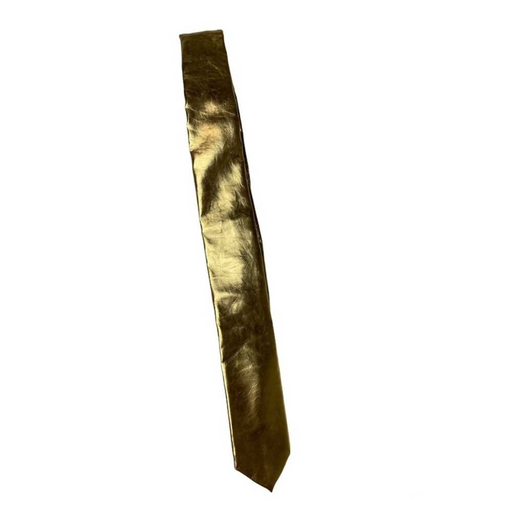 Vintage METALLIC GOLD TIE - image 1