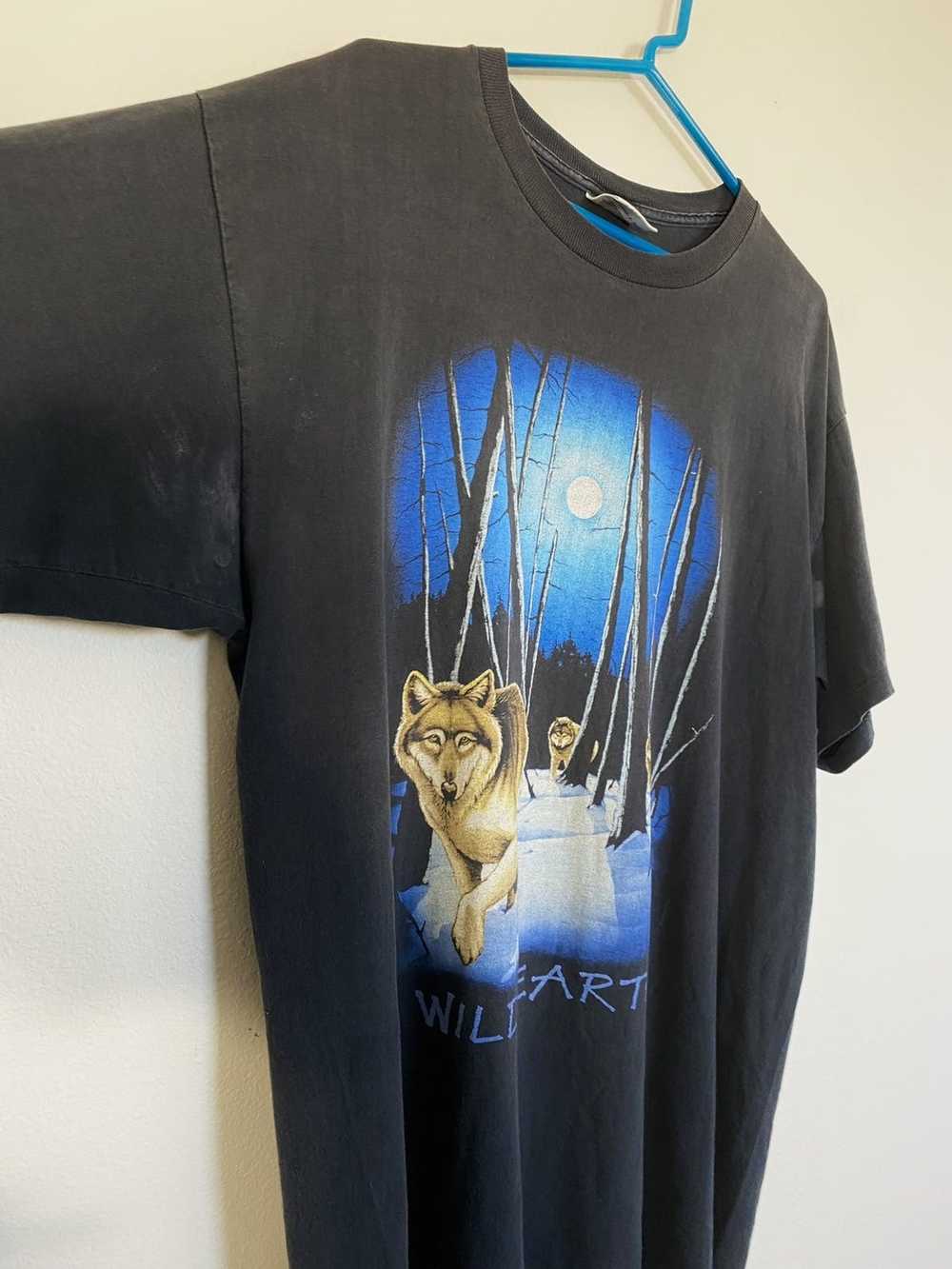 Vintage Vintage Wild Earth Wolf T Shirt Human-I-t… - image 2