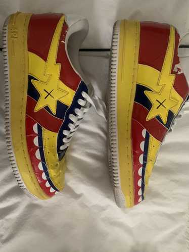 Bape Bapesta yellow/red sneakers