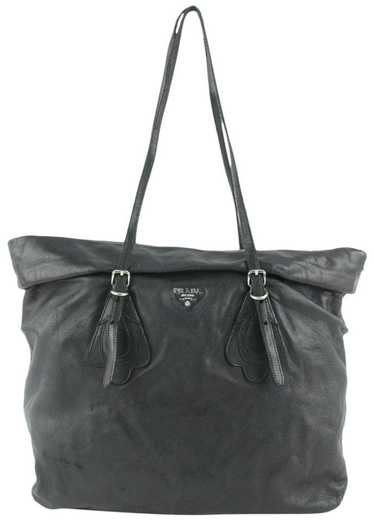 Prada Prada Black Leather Shopper Tote Bag 14p19