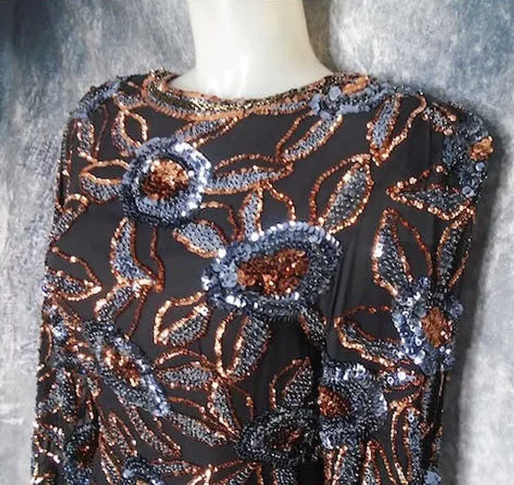 Long Sleeve Formal Sequin Maxi, Swee Lo Black Chi… - image 10