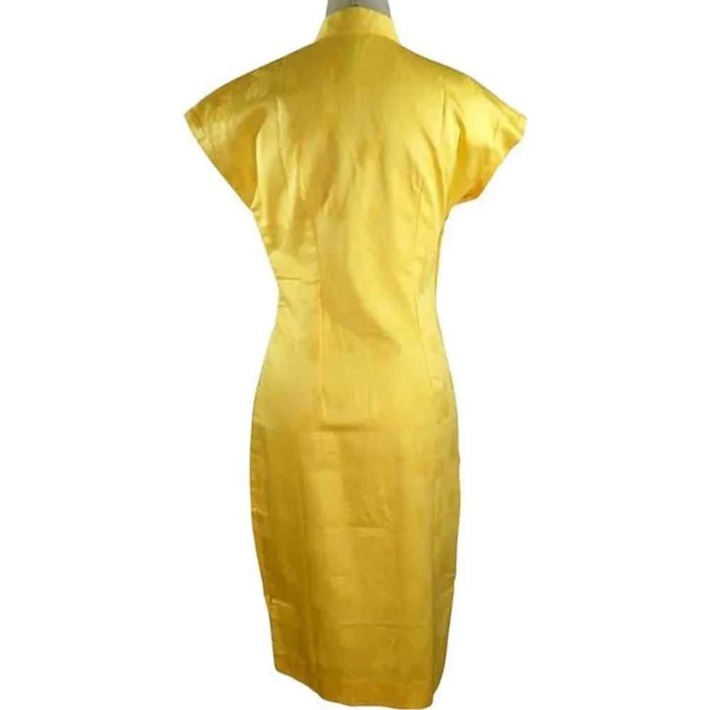 1960s Yellow Cotton Cheongsam Dress, Unused Asian… - image 7