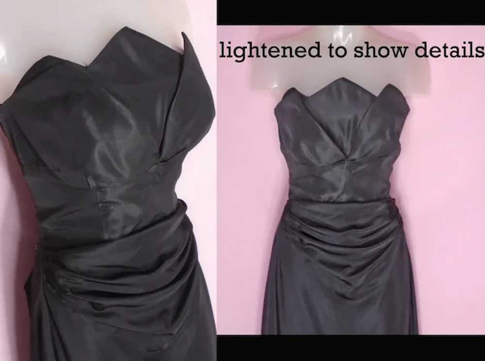 Black Strapless Gown Fred Perlberg, Tea Length, F… - image 3