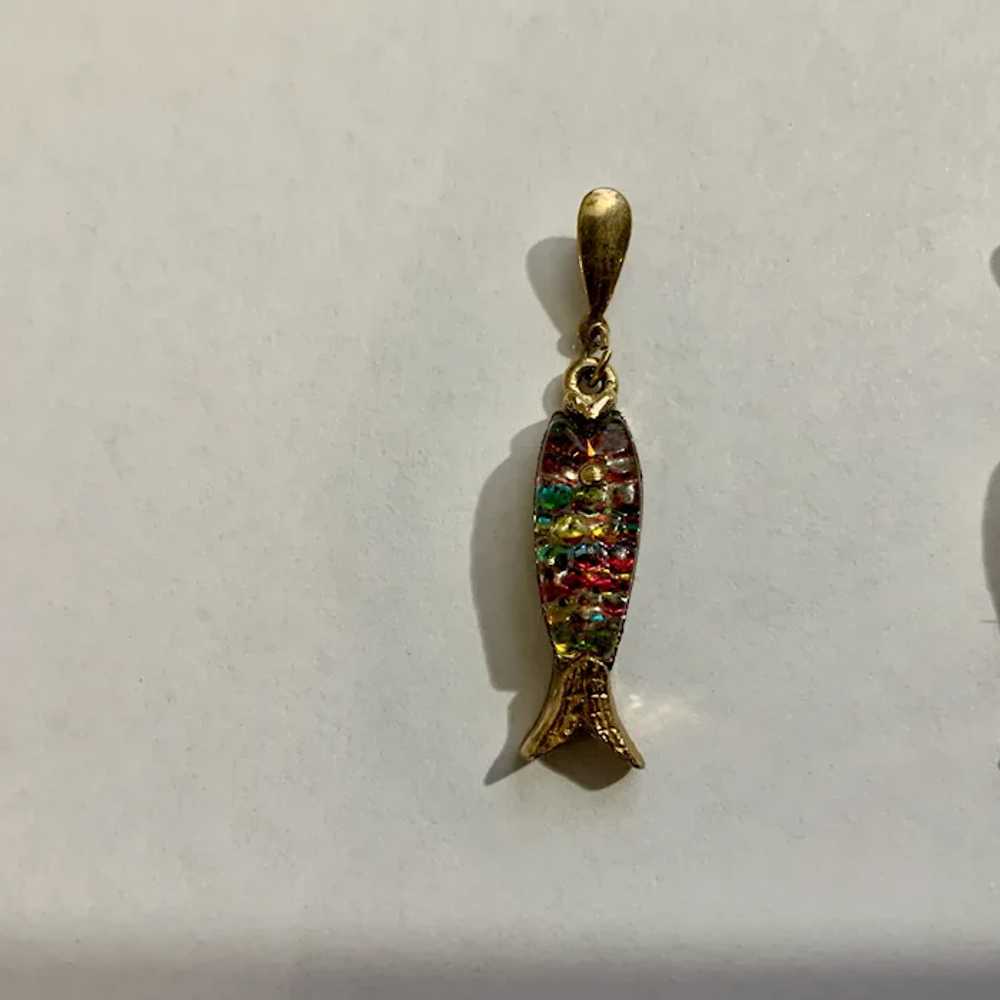 Little Rainbow Trout Fish Earrings For Pierced Ea… - image 2