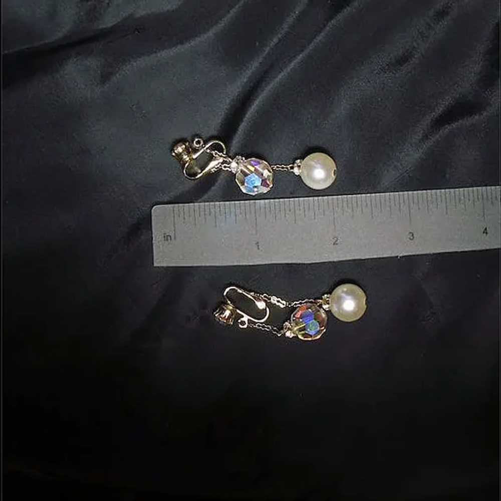 Clip On Dangle Earrings Front & Back! Faux Pearl … - image 6