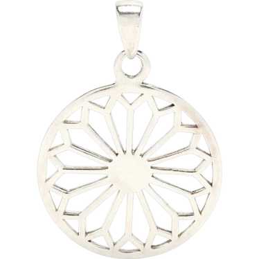 Rose Window Pendant, Sterling Silver, 1 5/8 Inche… - image 1