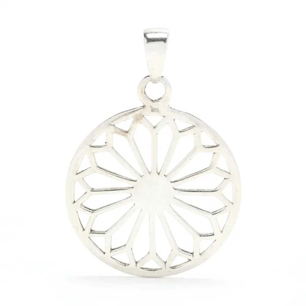 Rose Window Pendant, Sterling Silver, 1 5/8 Inche… - image 2
