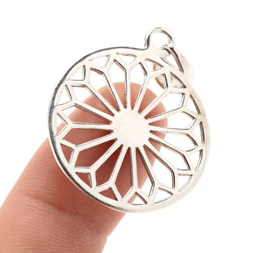 Rose Window Pendant, Sterling Silver, 1 5/8 Inche… - image 4
