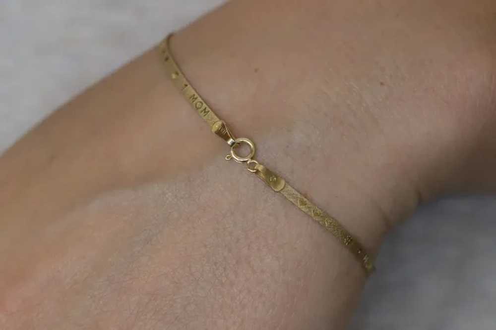 Mom bracelet 14k Herringbone Bracelet. #1 MOM wit… - image 4