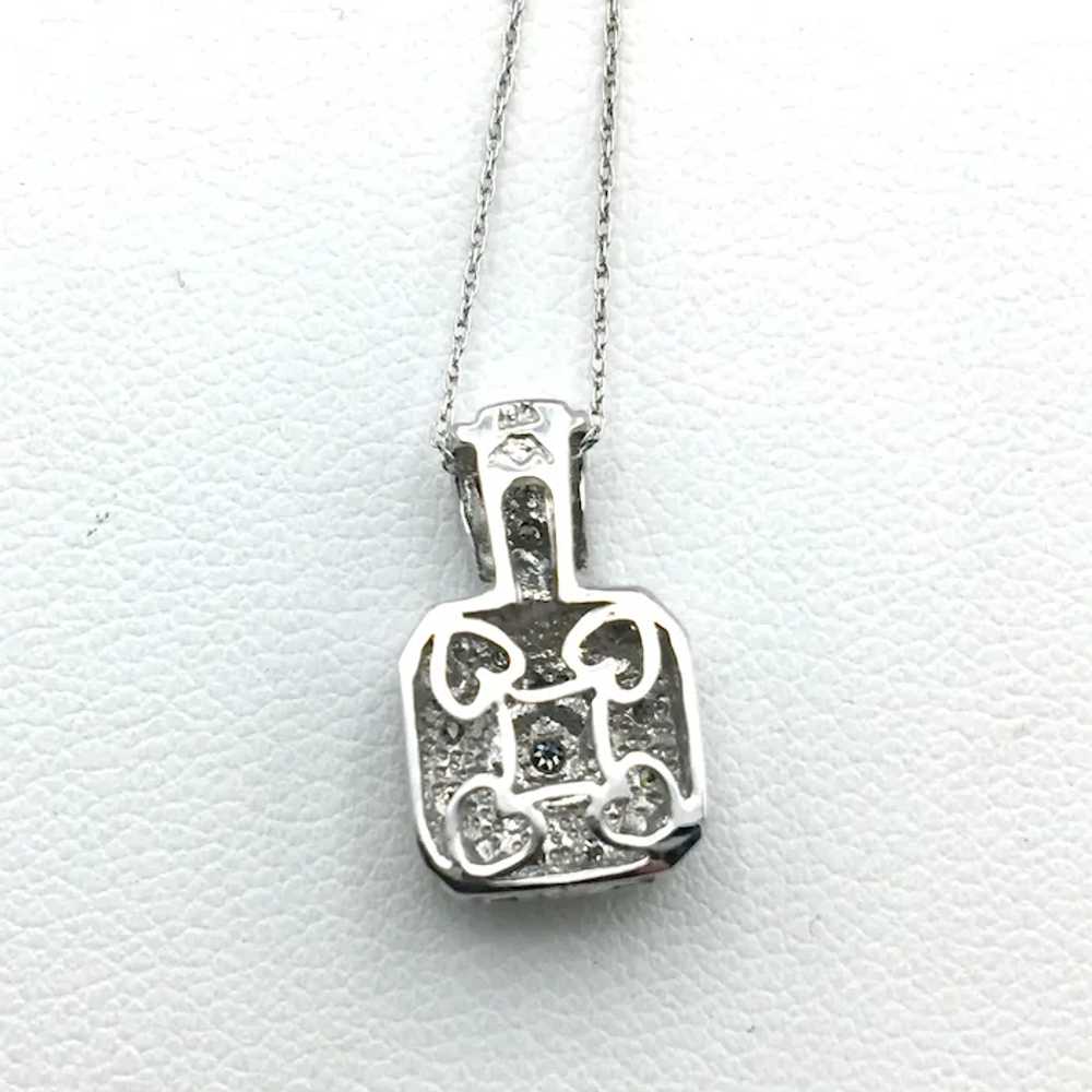 10K White Gold .10ctw Pendant with Necklace - image 2