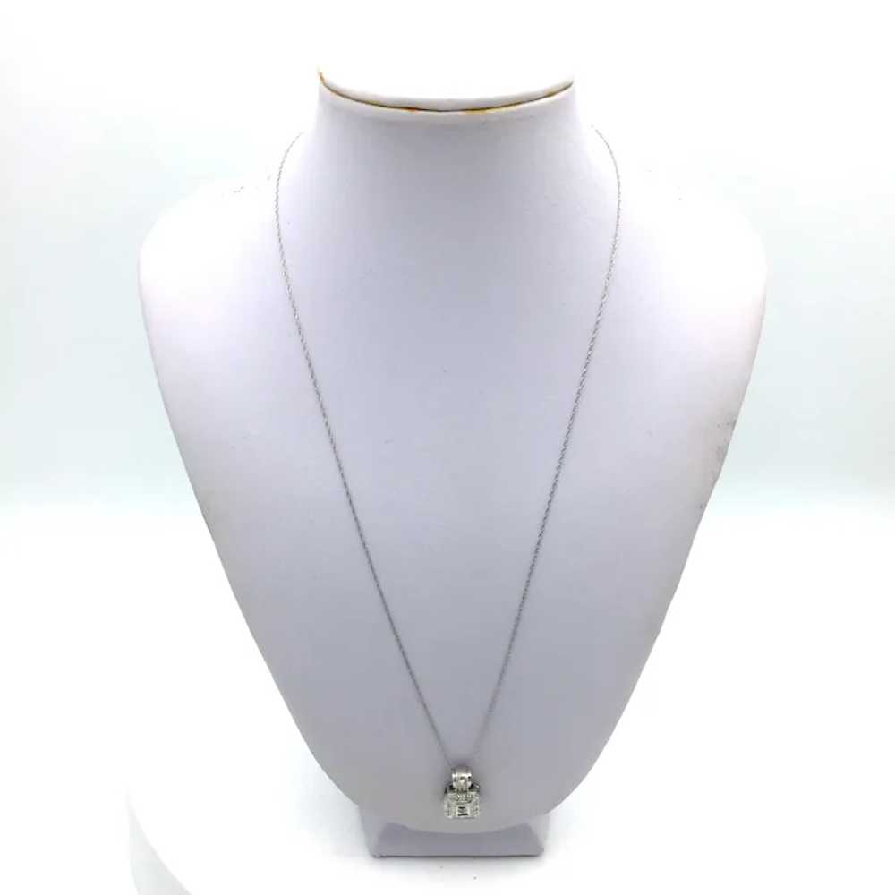 10K White Gold .10ctw Pendant with Necklace - image 3