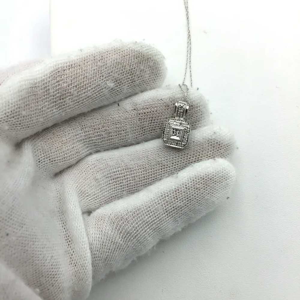 10K White Gold .10ctw Pendant with Necklace - image 4