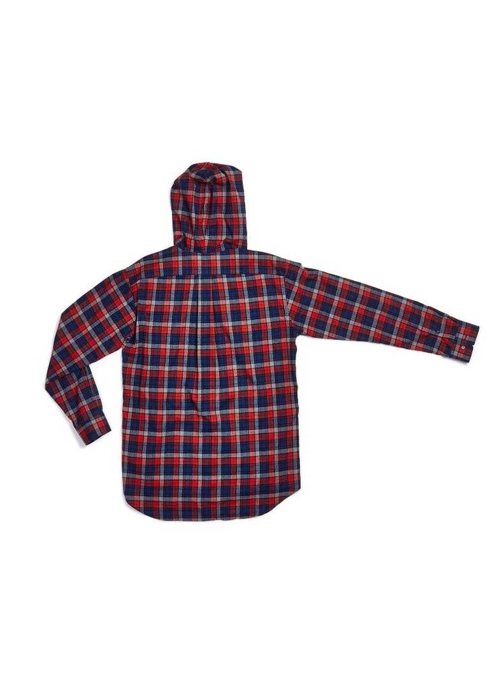 Balenciaga Red and Navy Checked Cotton Hoodie - image 2