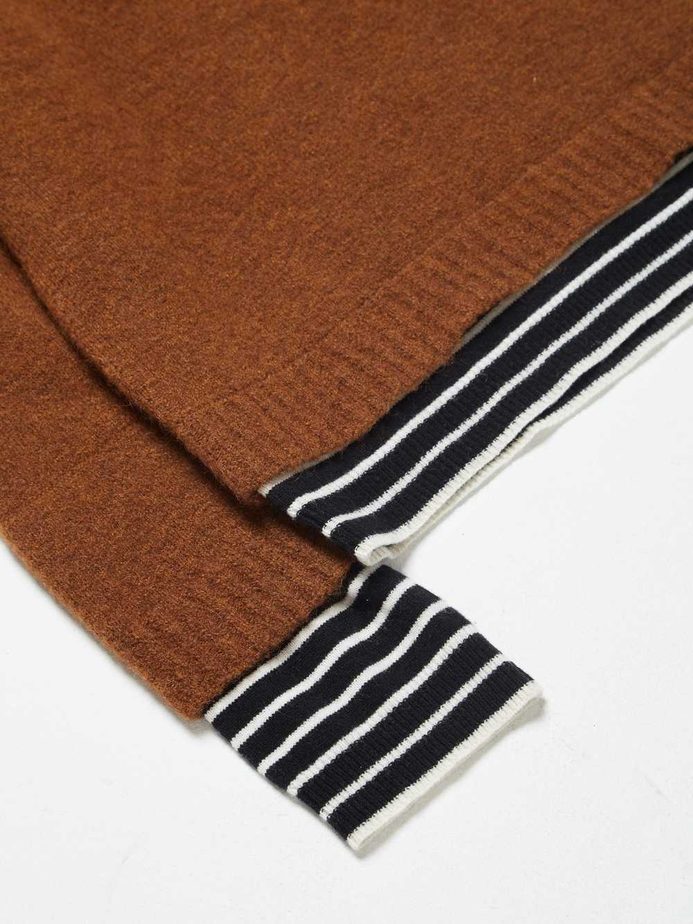 Haider Ackermann Brown Contrast Striped Hem Alpac… - image 4