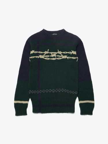 Undercover AW96 Navy And Green Barbed Wire Knitted
