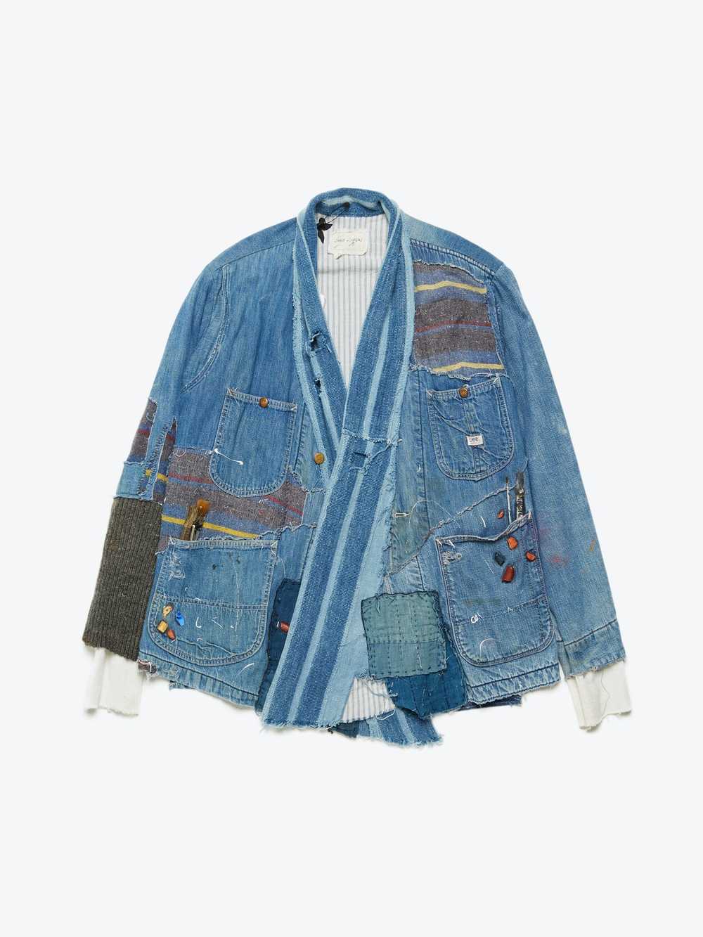 Greg Lauren Vintage Denim Indigo Stripe Artist Ki… - image 1