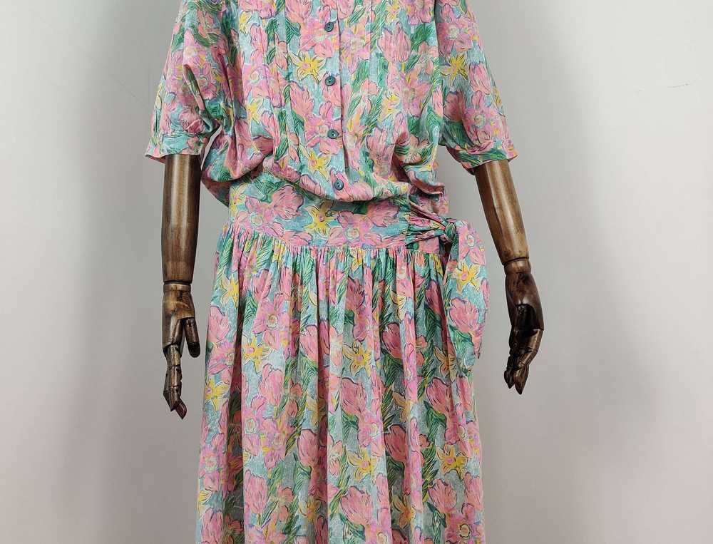 1980s Anokhi Summer Cotton Dress - image 1