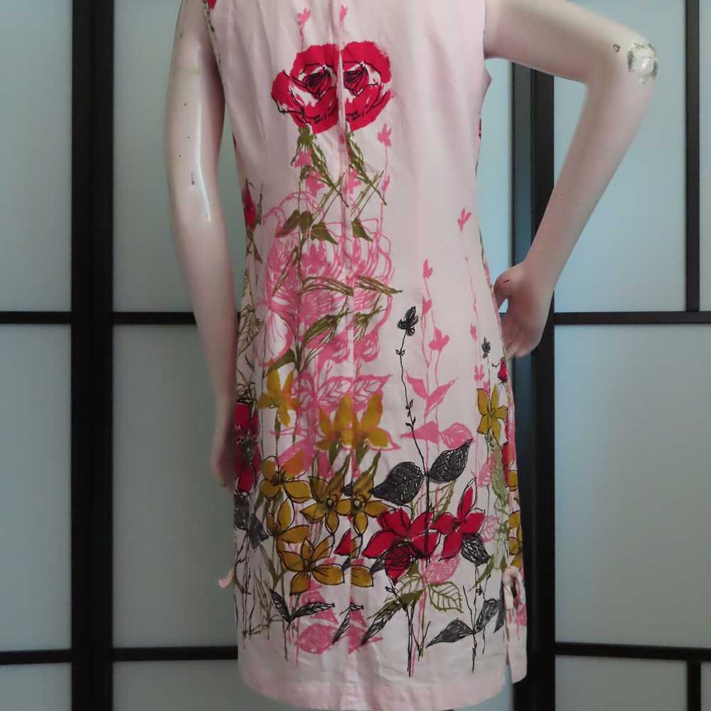 Vintage Pat Perkins Jr Sheath Dress Pink Floral P… - image 6