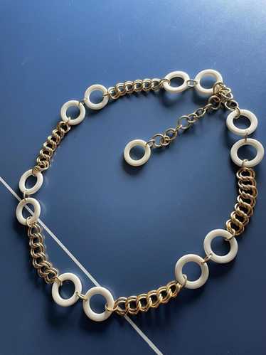 Other Signed Napier Metal Chain Belt Gold Tone Whi
