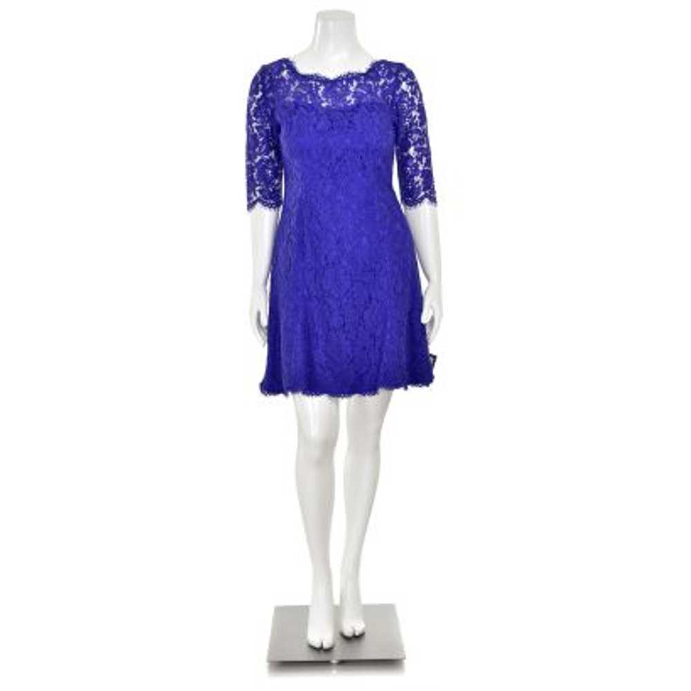 Eliza J Cobalt Blue Lace Short Sleeve Flared Mini… - image 2