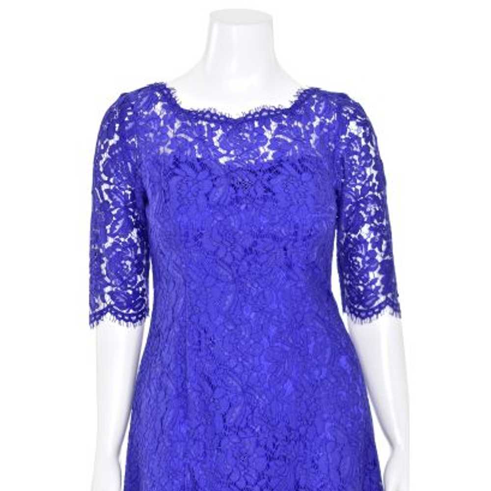 Eliza J Cobalt Blue Lace Short Sleeve Flared Mini… - image 3