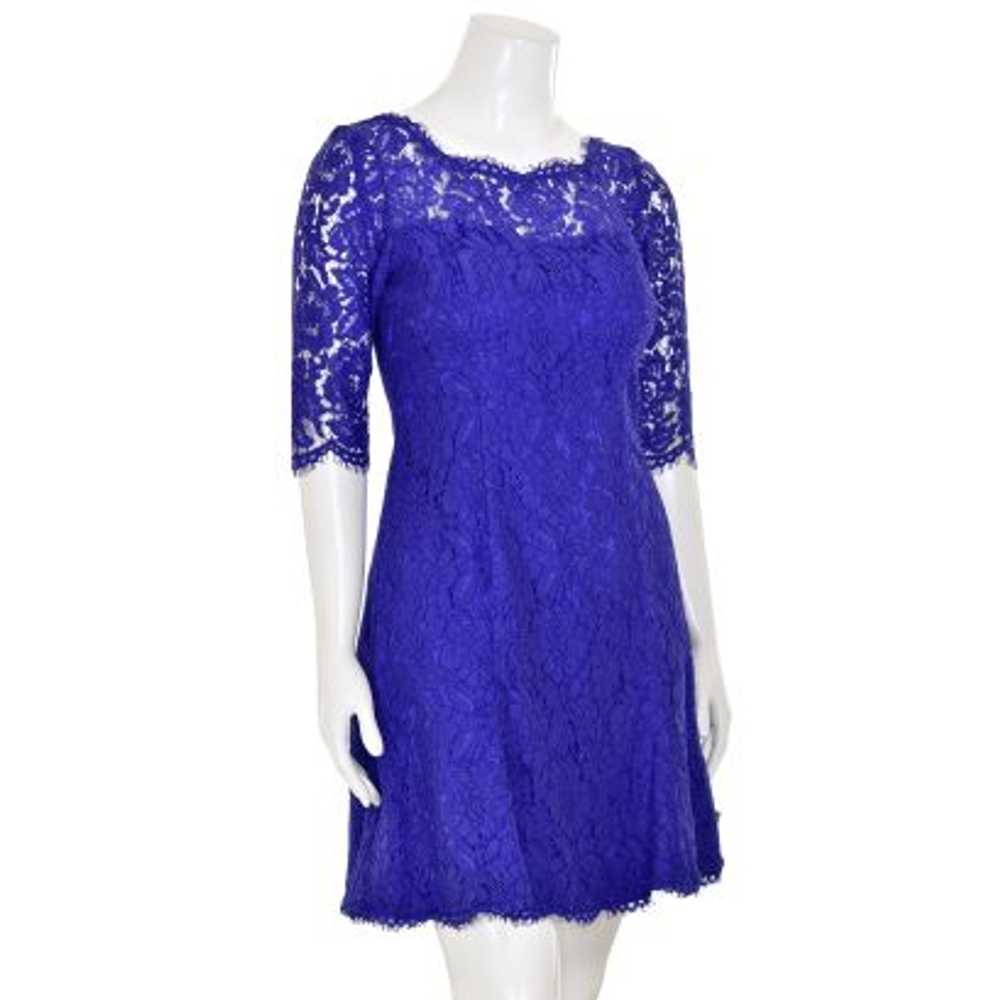 Eliza J Cobalt Blue Lace Short Sleeve Flared Mini… - image 4