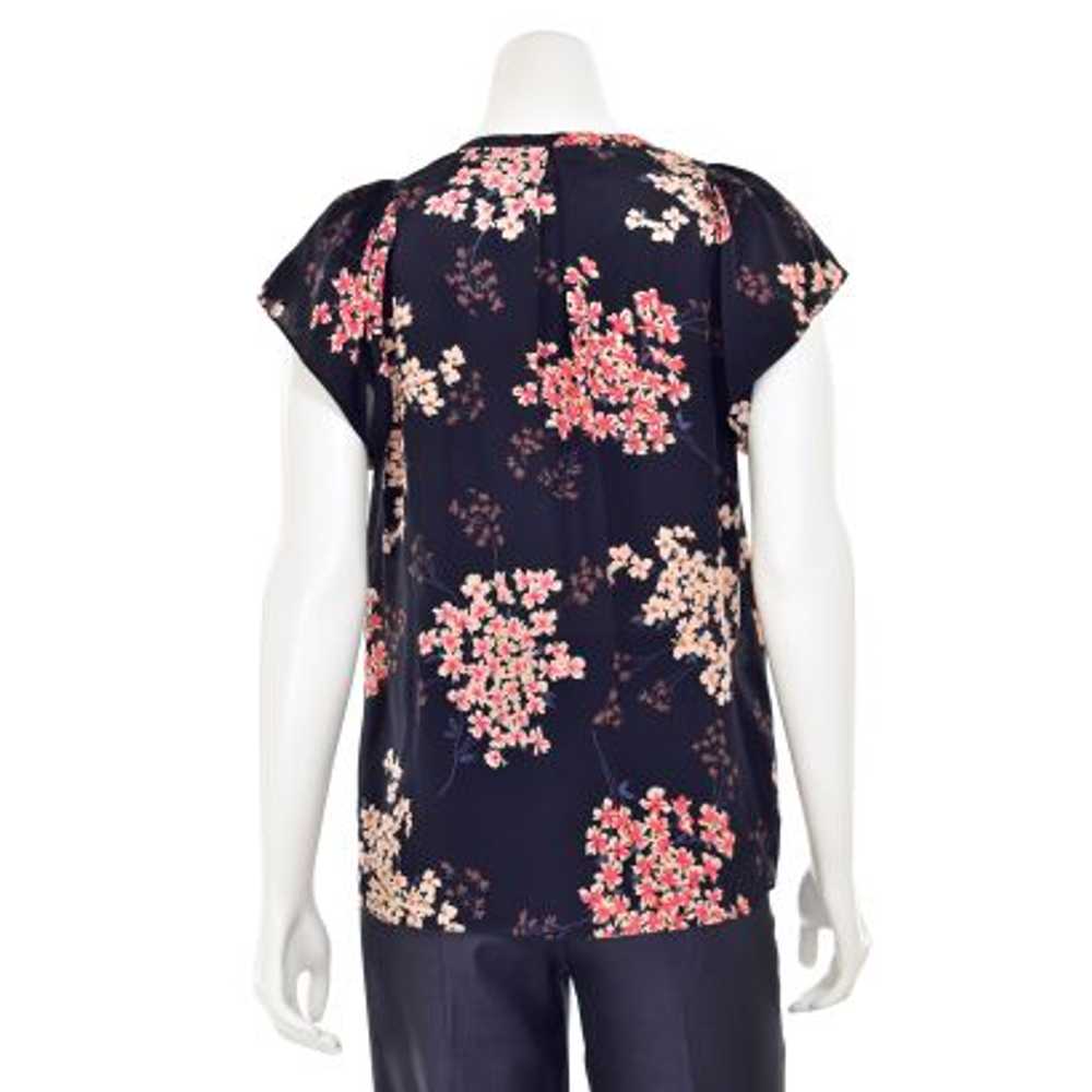Rebecca Taylor Flutter Sleeve Floral Silk Blouse … - image 4