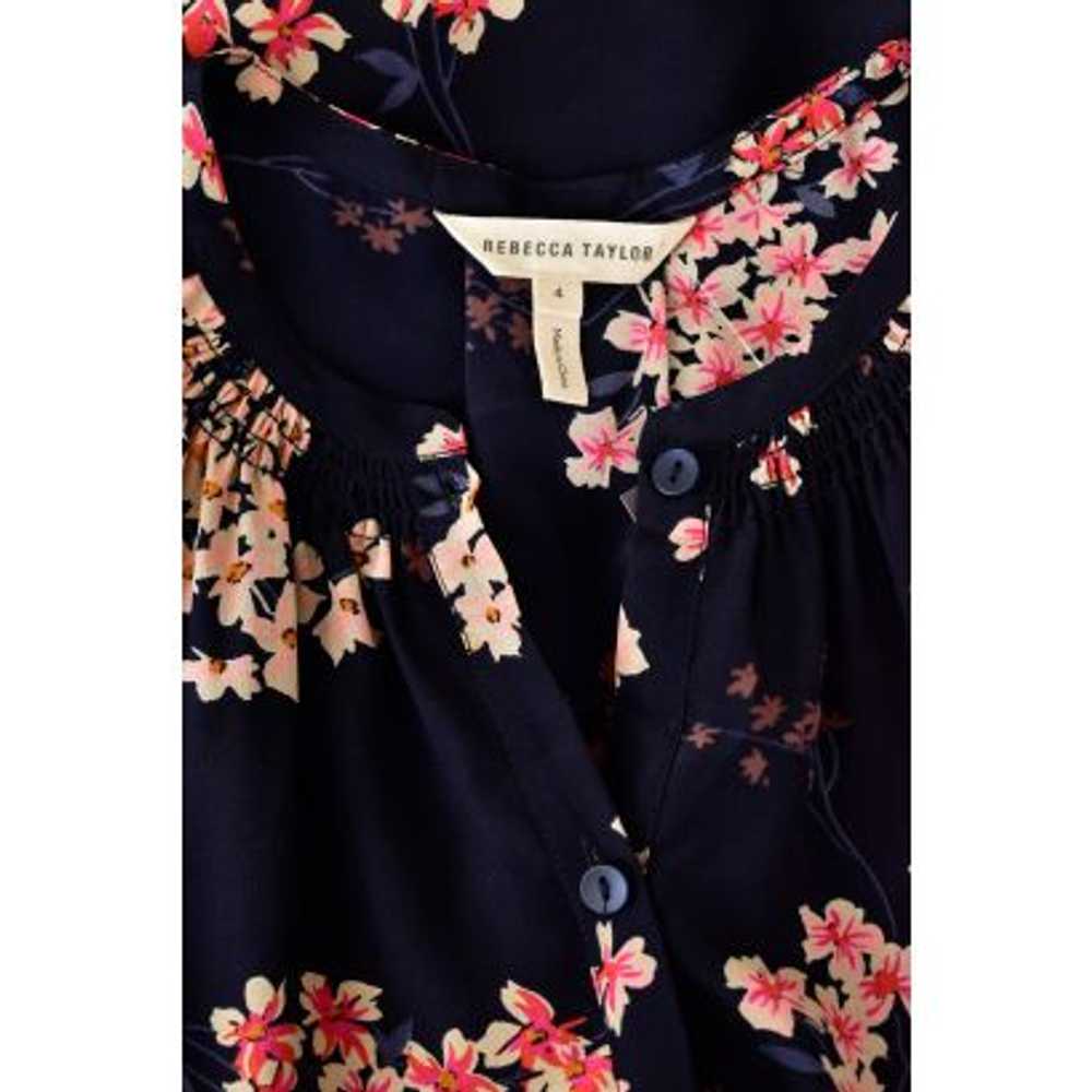 Rebecca Taylor Flutter Sleeve Floral Silk Blouse … - image 5