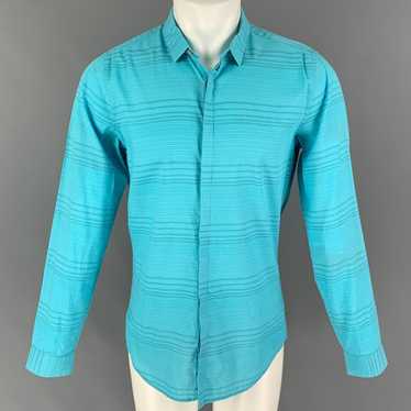 Calvin Klein Aqua Grid Button Up Long Sleeve Shirt - image 1