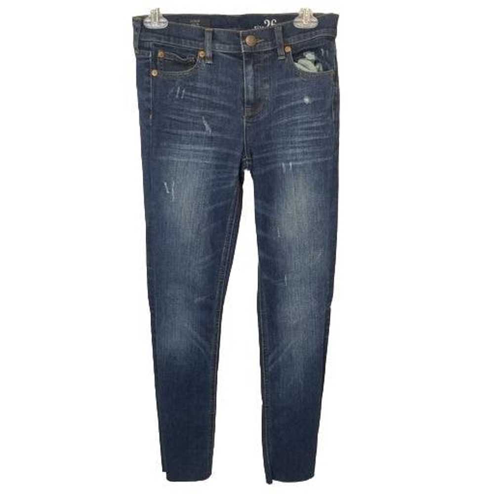 J.Crew J. Crew 26 Dark Wash Denim Distressed Reid… - image 1