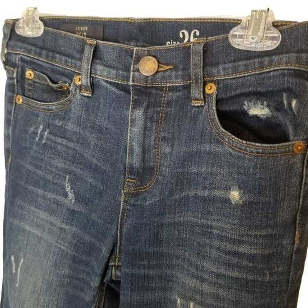 J.Crew J. Crew 26 Dark Wash Denim Distressed Reid… - image 4