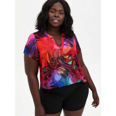 Other Torrid 3X Abstract Georgette Hi-Low Short S… - image 1