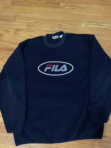 Vintage Fila Sweatshirt Bright Red 90s Y2k Spellout Logo - Small / Medium