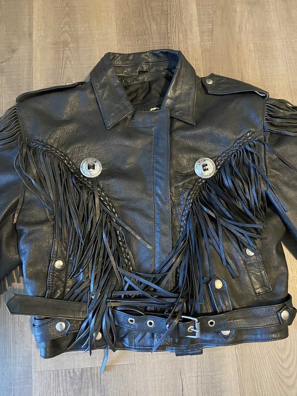 Leather Jacket × Vintage Vintage 80s genuine leat… - image 2