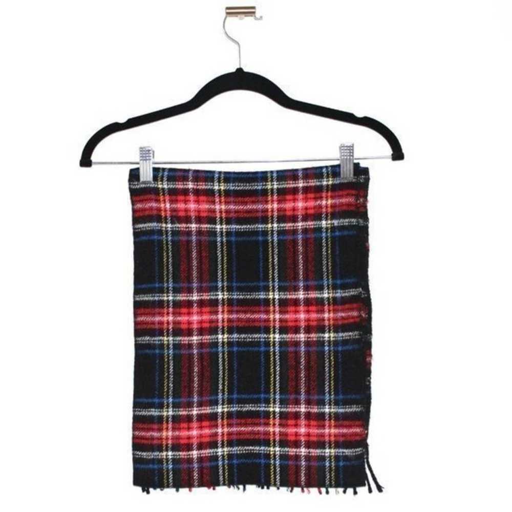 Other Wide Scarf Pashmina Wrap Plaid Red and Black - image 1
