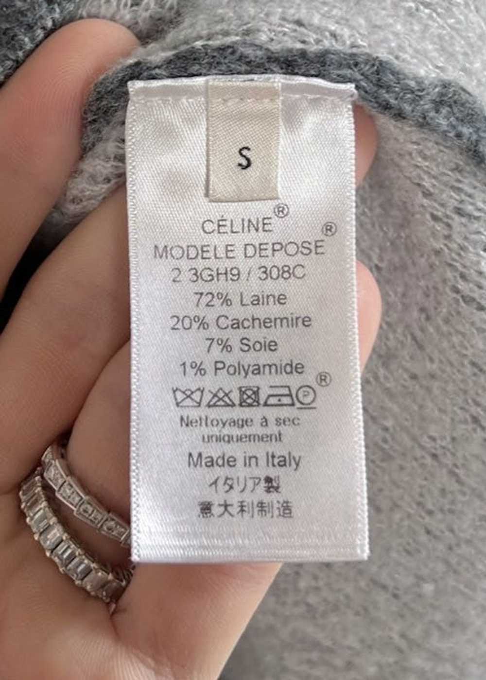 Celine Céline Grey Wool Blend Side Snaps Turtlene… - image 5
