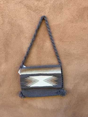 Gray Acrylic and Wool Southwestern Purse